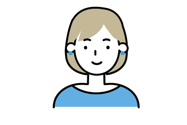 青い服を着た若い女性のイラストアイコン。マッチングアプリで知り合った相手からGPSを仕掛けられた被害事例の依頼者として使用。