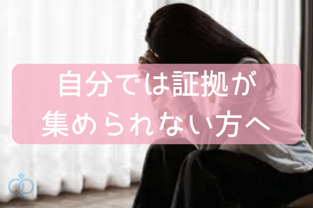 自分では証拠が集められない方へ