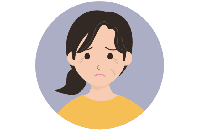 脅迫状に不安を感じている40代女性のイラスト。大阪府の相談者を表すアイコン画像。