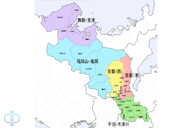 京都府の出張対応エリアを図で表したイメージ画像