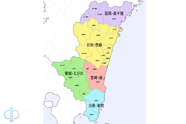 宮崎県の出張対応エリアを表した画像