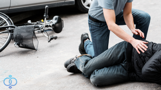 事故に遭う男性