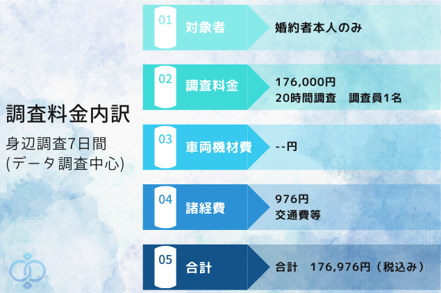 婚前調査の料金事例1