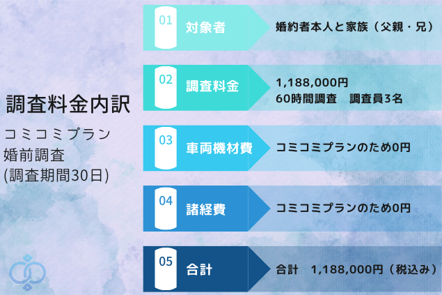 婚前調査の料金事例3