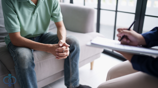 診察を受ける男性