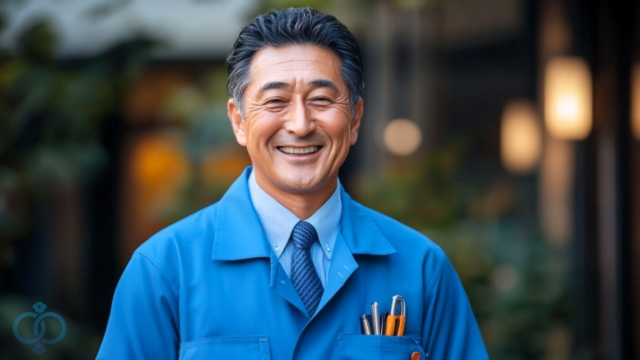 笑顔の中年男性